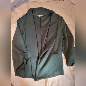 Maurices Dark Green Open Front Blazer Jacket